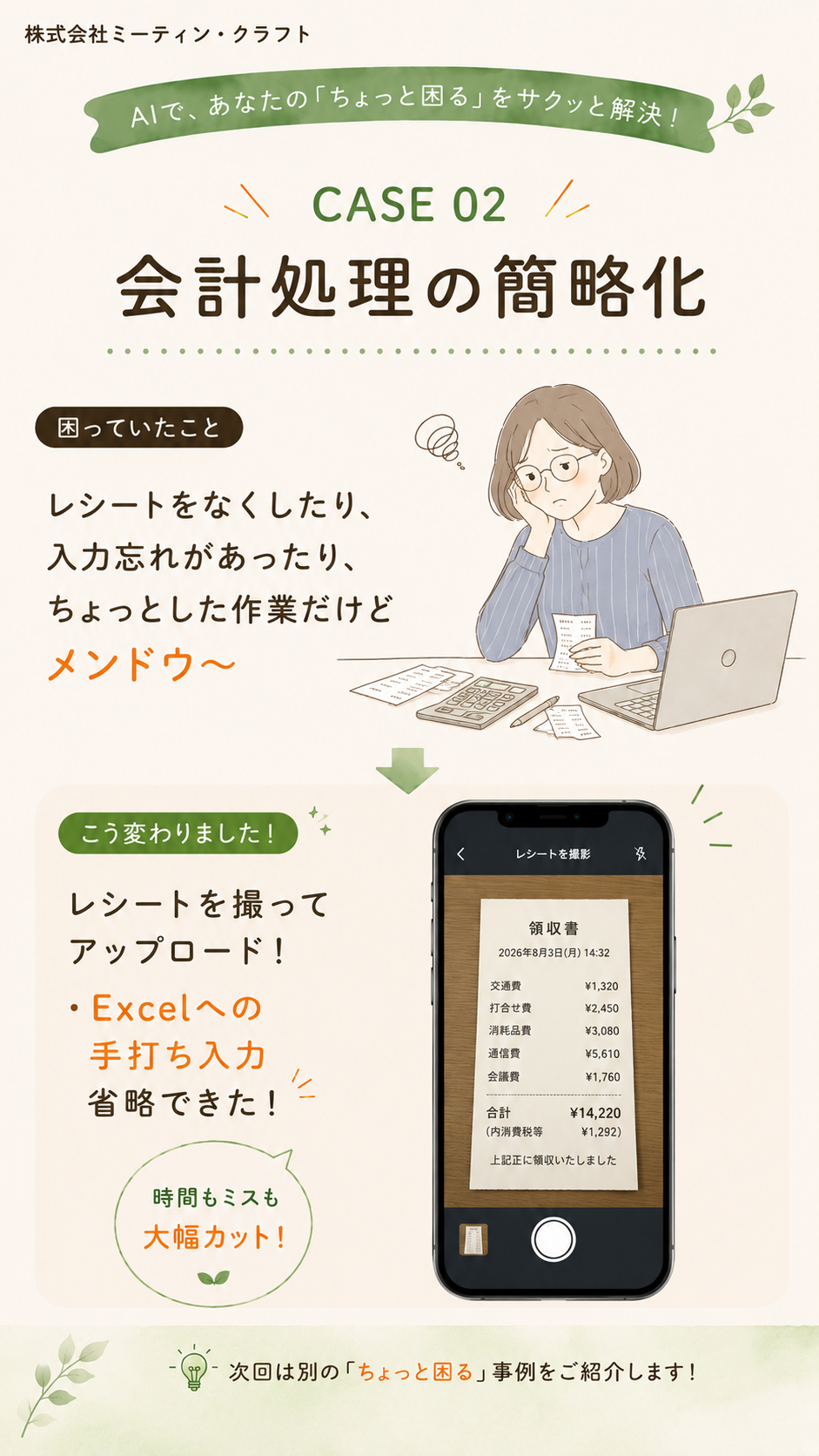会計処理の簡略化の事例フライヤー